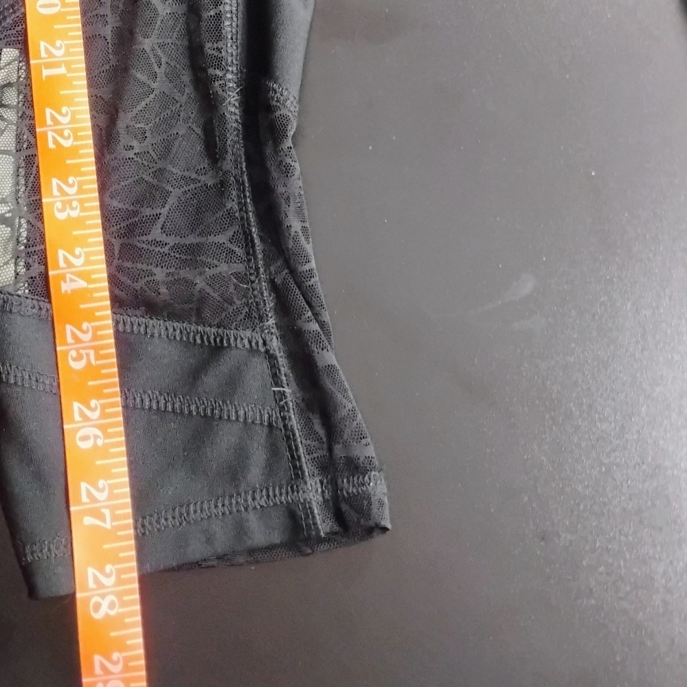 RBX CR6568 Black Lace Panel High Waist Capri Leggings Size Medium - Picture 7 of 16